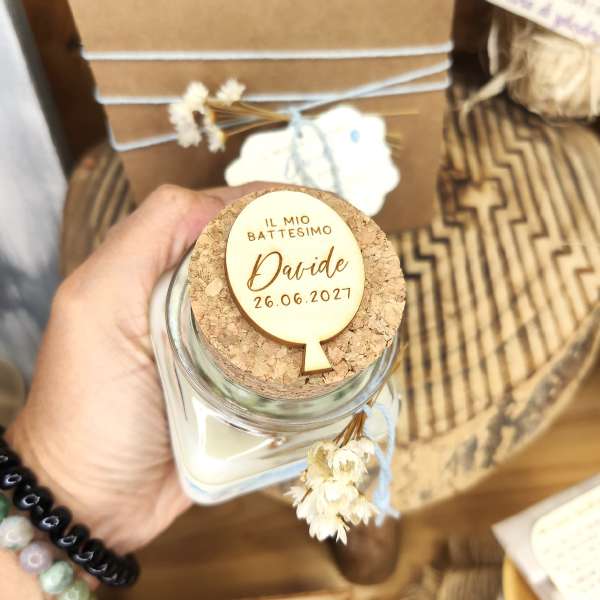 Candela artigianale PROFUMATA BATTESIMO